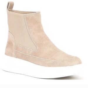 Nurture Atna Rebalance Platform High Top Suede Cream Leather Sneaker Shoe 6.5